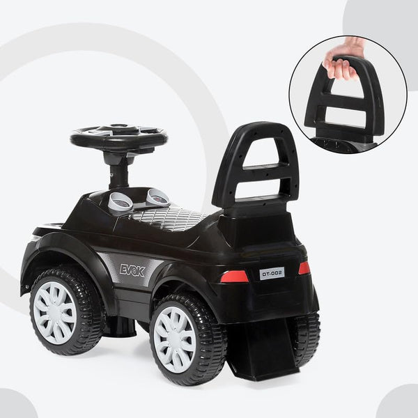 Dash Evok Stylish Manual Ride on Car with Back Rest (1 Years Plus) - Black