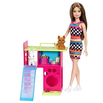 Barbie Pet Playhouse Doll & Playset Standard Size Multicolour