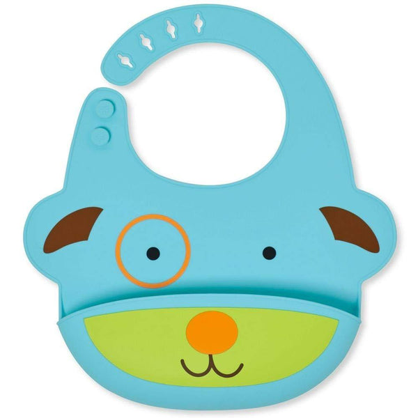 Skip Hop Zoo Fold & Go Silicone Bib Dog