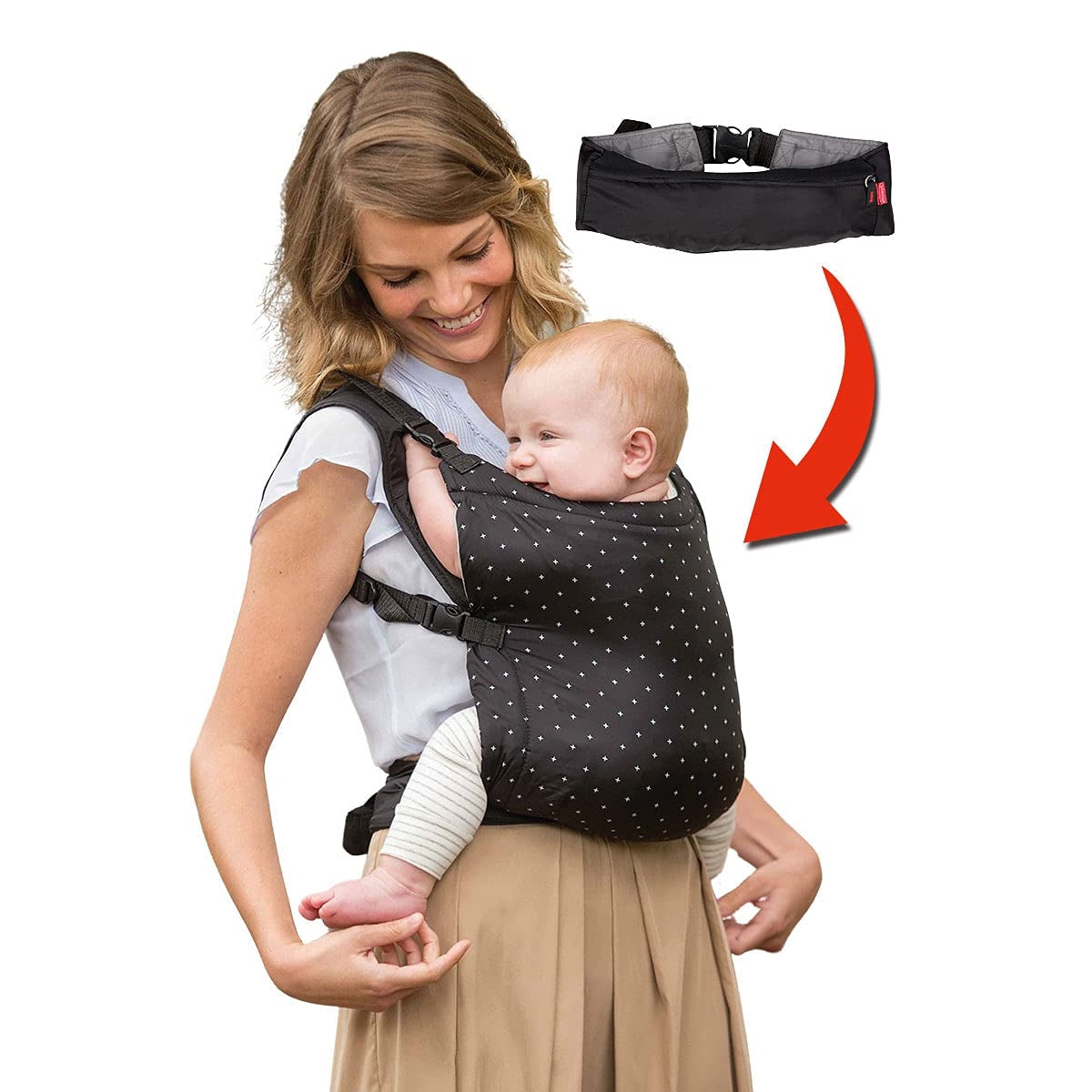 Infantino Zip Ergonomic Travel Carrier 2-Way 5.4–18.1kg – Black