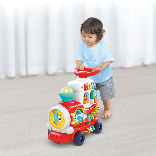 Hola HE8990B 4-in-1 Smart Learning Push Walker & Ride-On Train 12-36 Months Blue
