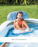 Intex Swim Center Square Inflatable Family Lounge Pool 229 x 229 x 66 cm Blue & White