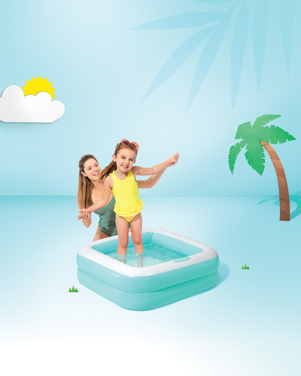 Intex Play Box Inflatable Kiddie Pool 33.5 x 33.5 x 9 in 1–3Y – Assorted