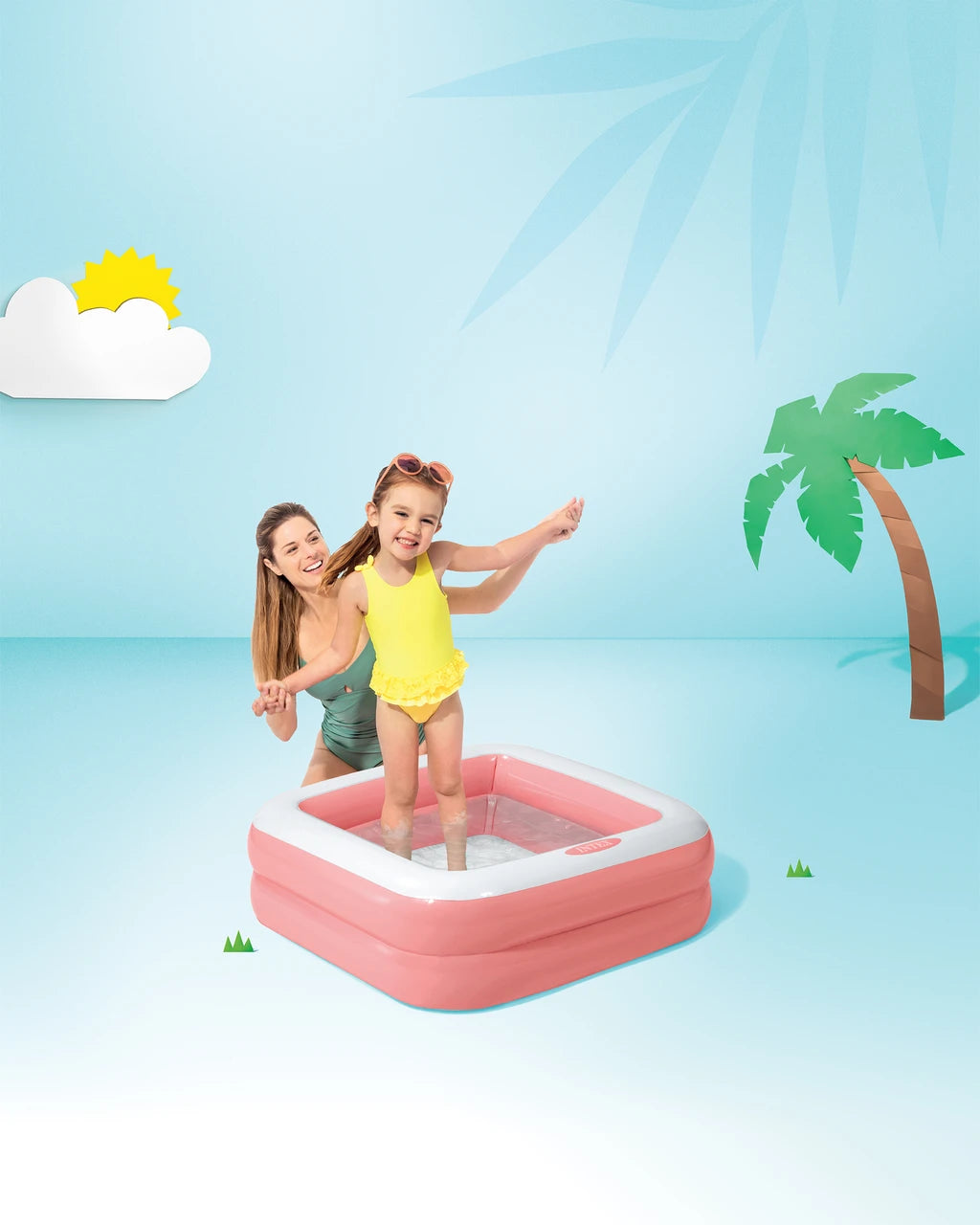 Intex Play Box Inflatable Kiddie Pool 33.5 x 33.5 x 9 in 1–3Y – Assorted