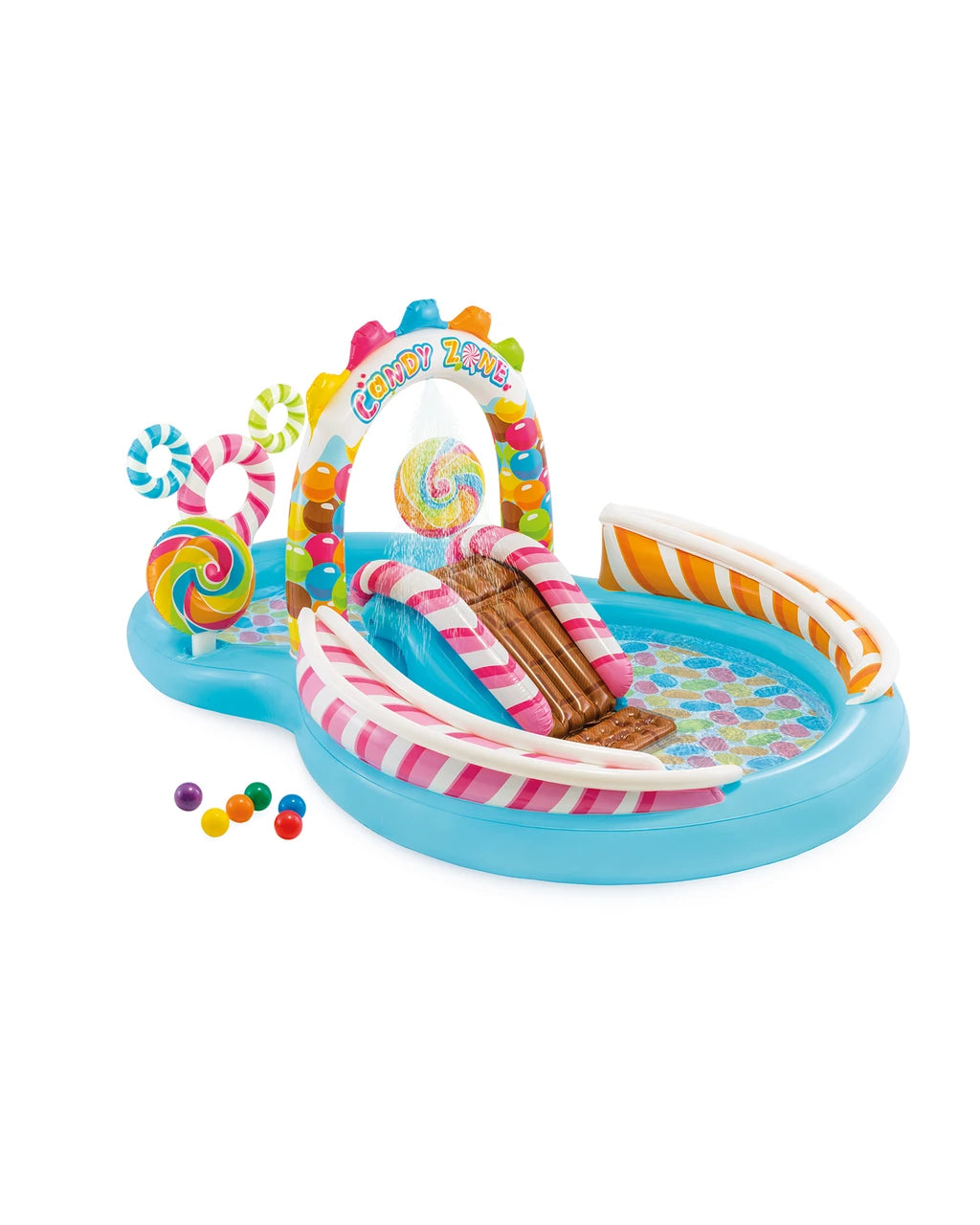 Intex Candy Zone Inflatable Play Center with Slide 2Y+ – Multicolor