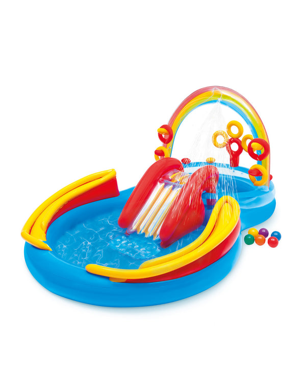Intex Rainbow Ring Inflatable Play Center With Slide 2Y+