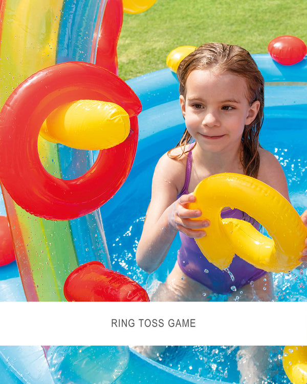 Intex Rainbow Ring Inflatable Play Center With Slide 2Y+