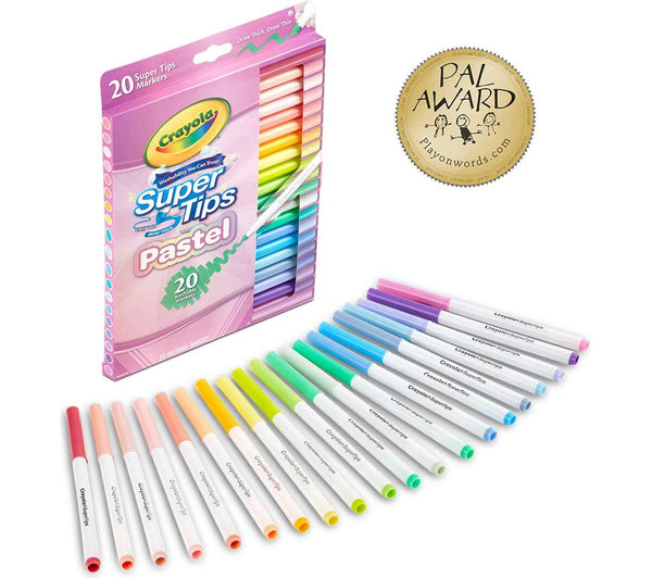 Washable Super Tips, Pastel Markers, 20 Count