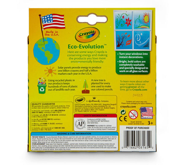 Crayola Washable Window Markers, 8 Count