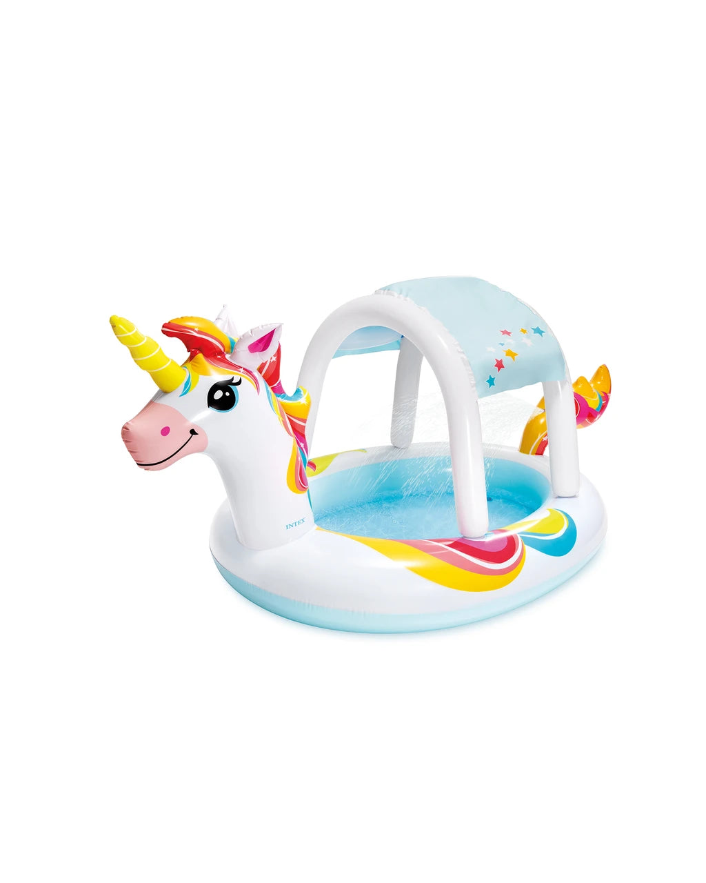 Intex Unicorn Inflatable Spray Kiddie Pool 50 x 40 x 27 Inches White/Blue