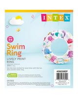 Intex Lively Print Inflatable Swim Ring 20in 3–6Y – Assorted