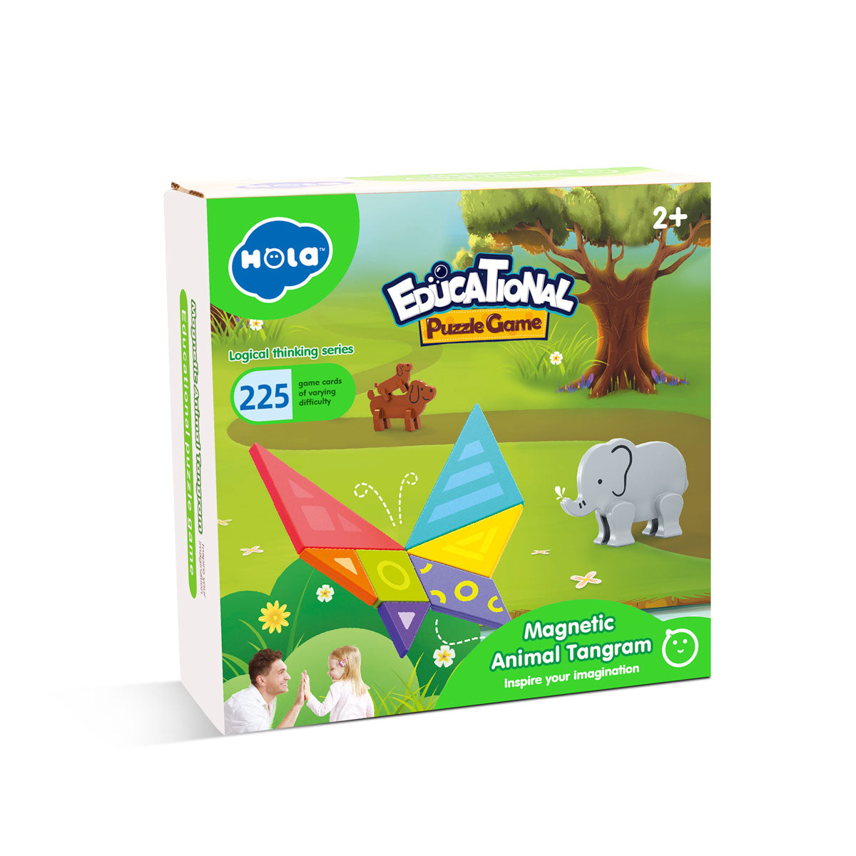 Hola Magnetic Animal Tangram Puzzle 12 x 12 cm Multicolor