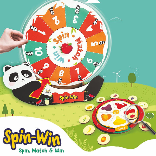 Webby Wooden Spin Win - Spin, Match & Win Educational Game
