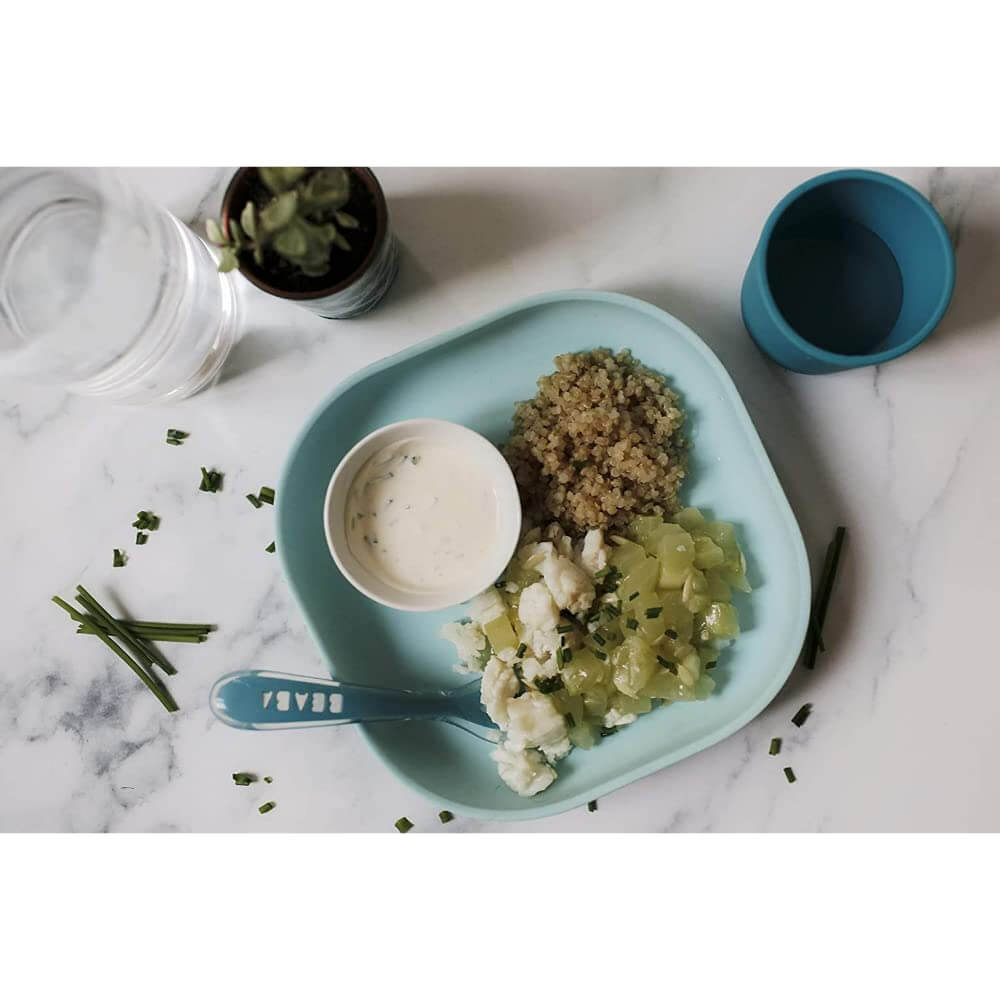 Béaba Silicone Suction Plate – Light Blue | 4M+