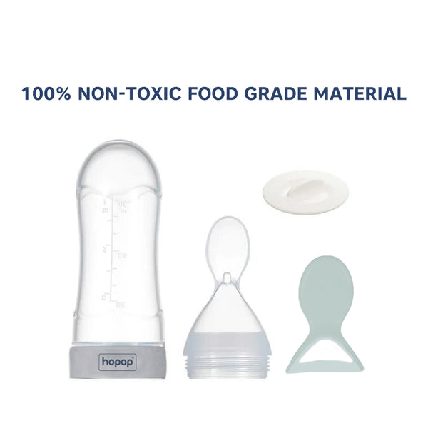 Hopop Soft Squeezy Silicone Spoon Food Feeder Green 4M+