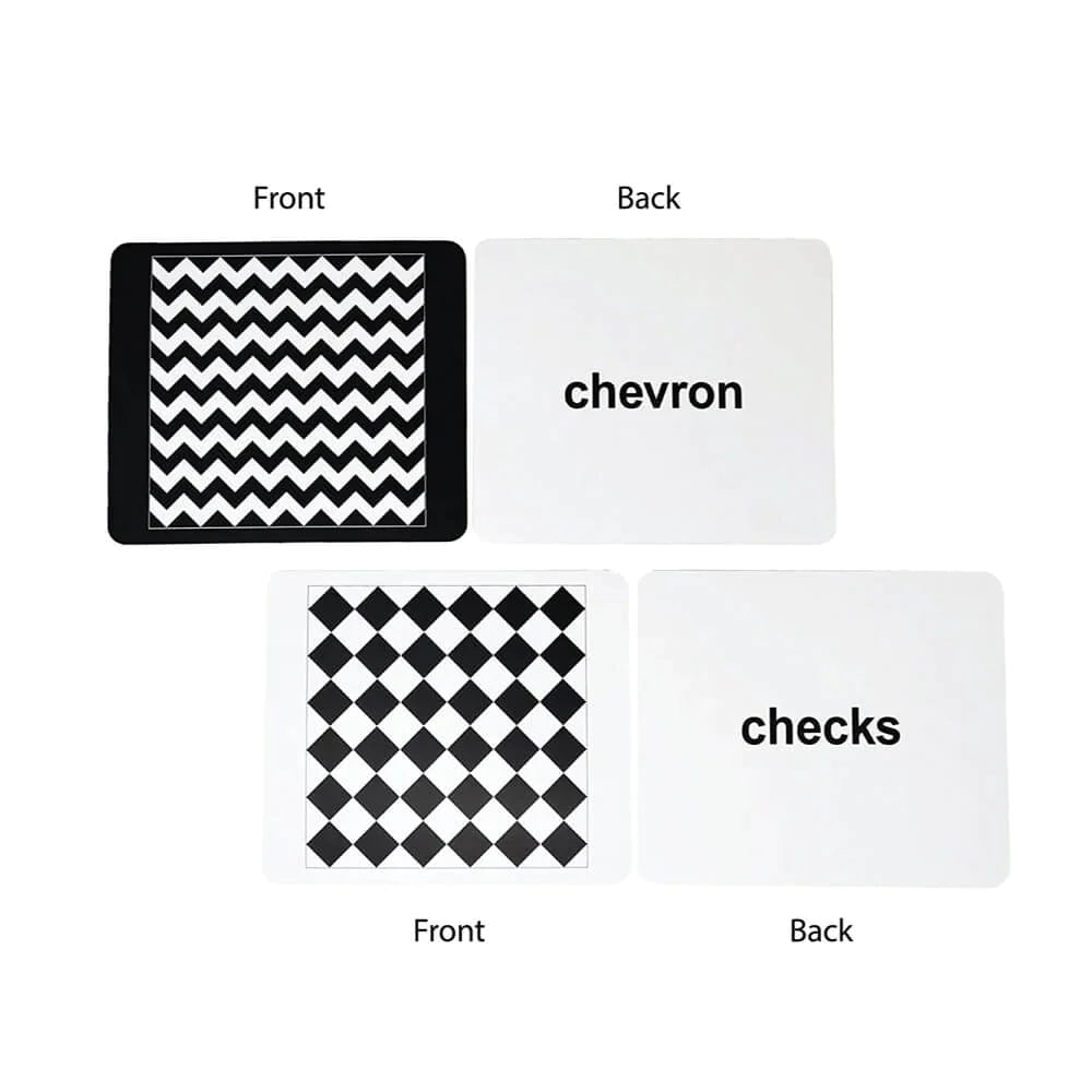 Brainsmith Patterns Newborn High Contrast Flash Cards Set of 10 Cards 26 × 22 cm Black & White