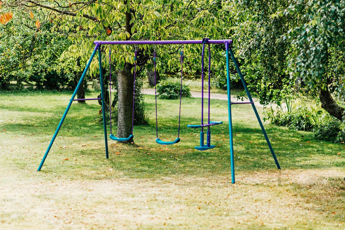 Plum Metal Jupiter Double Swing And Glider Set