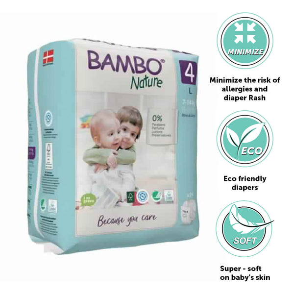 Bambo Nature Diaper - Size 4 Large (Pack Of 24)