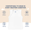 Hopop Envelope Neck Sleeveless Cotton Vest - White