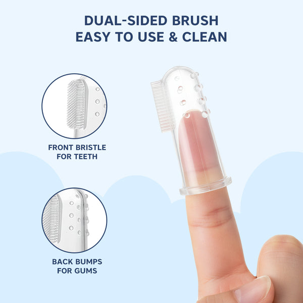Hopop Silicone Baby Finger Toothbrush with Case Pack of 2