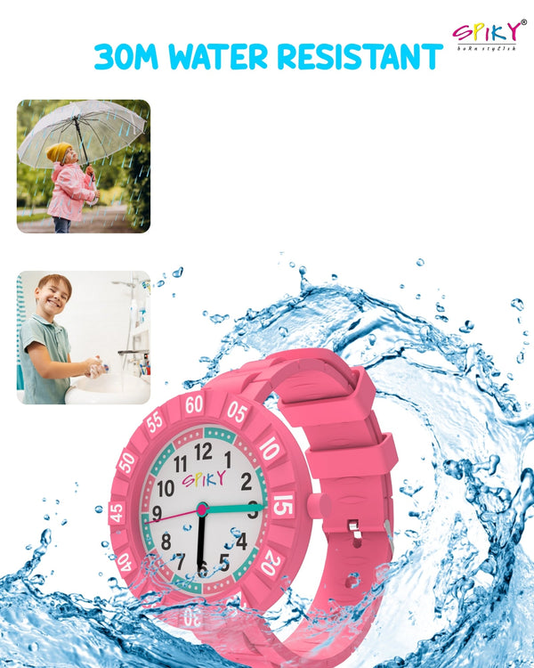 Spiky Stylish Analog Watch for Kids Boys and Girls EVA43C - Pink