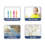 Hopop Silicone Baby Self-Feeding Spoons Pack of 2 Pink & Orange