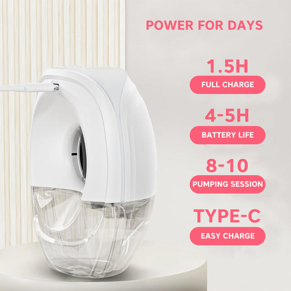 Hopop Hands-Free Electric Breast Pump - White