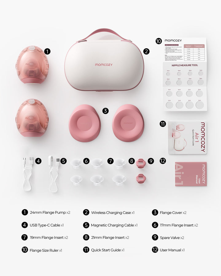 Momcozy Air 1 Ultra-slim Double Breast Pump - Red