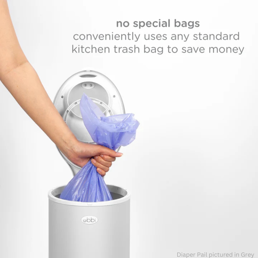 Ubbi Stainless Steel Diaper Pail with Child Safety Lock - Oat Milk