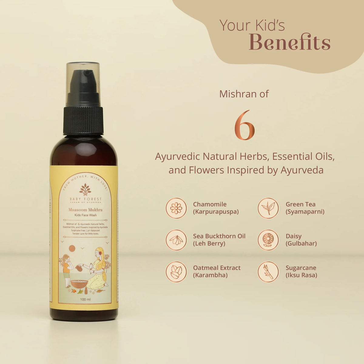 Baby Forest Maasoom Mukhra Ayurvedic Kids Face Wash – 100 ml