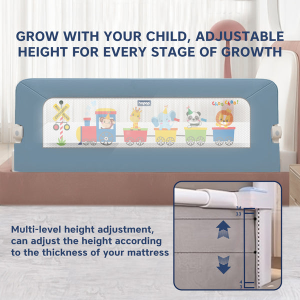 Hopop Secure Sleep Baby Bed Rail Guard - Blue