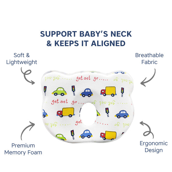 Hopop Memory Foam Baby Head Shaping Pillow - Transport