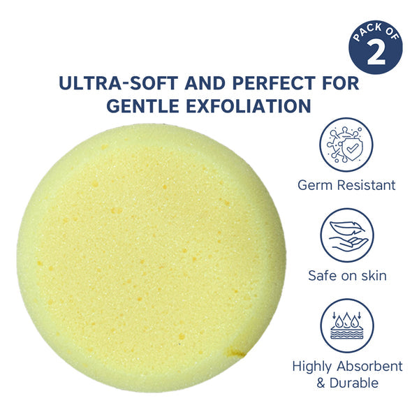 Hopop Soft & Gentle Baby Bath Sponge Pack of 2 Newborn+ – Assorted
