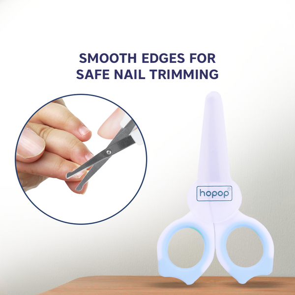 Hopop Baby Safety Nail Scissors with Rounded Head - Blue