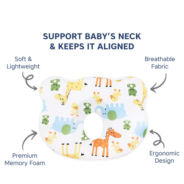 Hopop Memory Foam Baby Head Shaping Pillow - Giraffe