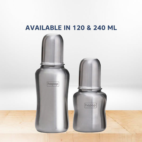Hopop Baby Steel Feeding Bottle 120ML