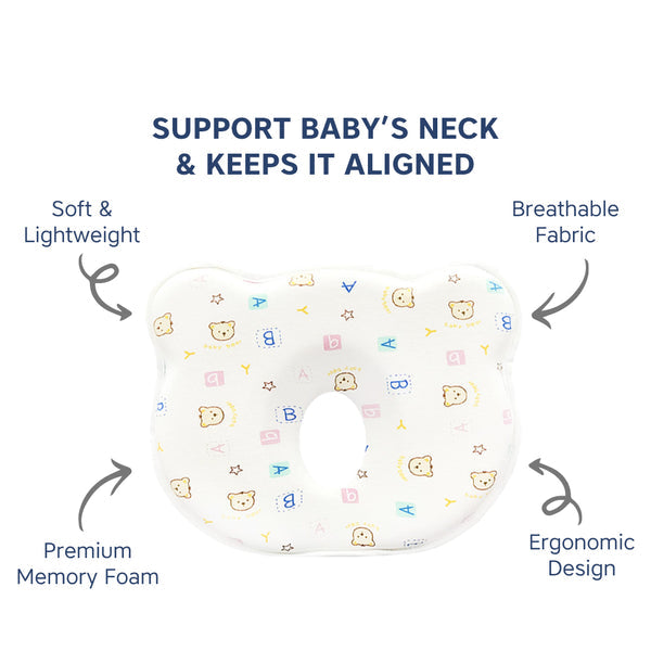 Hopop Memory Foam Baby Head Shaping Pillow - ABCD