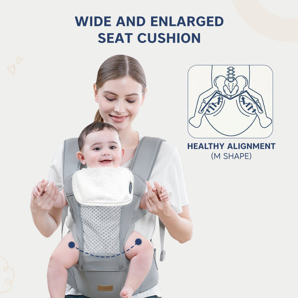 Hopop Elegant 5-in-1 Hip Seat Baby Carrier 4-36 Months Black