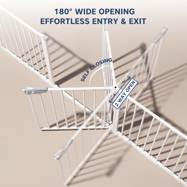Hopop Baby Safety Gate Two-Way Auto-Close 75x85cm White