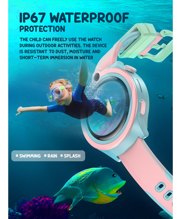 Spiky Cacus 4g Video & Voice Calling Smartwatch with GPS - Pink