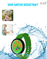 Spiky Round Analog Watch for Kids Boys and Girls EVA42 - Green