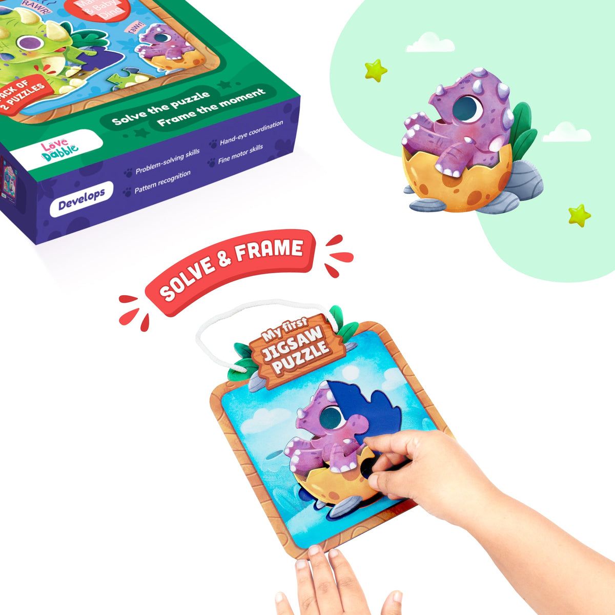 Dabble Dinosaurs My First Jigsaw Puzzle Mama & Baby Dino
