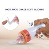 Hopop Soft Squeezy Silicone Spoon Food Feeder 90 ml Orange