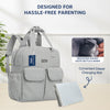 Hopop Baby Diaper Backpack with Changing Mat Large Capacity – Grey