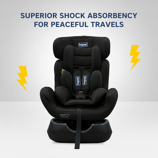 Hopop Joyride Baby Car Seat for 0 to 7 Years - Black