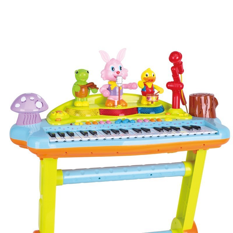 Hola Little Learners 37-Key Electronic Piano Keyboard & Stool Set 3Y+ Multicolor