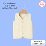 Babiano Cotton-Blend Front-Open Sleeveless Thermal Vest - Cream
