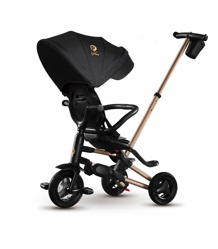 QPlay Nova Golden 6-in-1 Foldable Trike 10-72 Months Golden Black