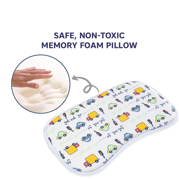 Hopop Soft Memory Foam Baby Head Shaping Pillow - Transport