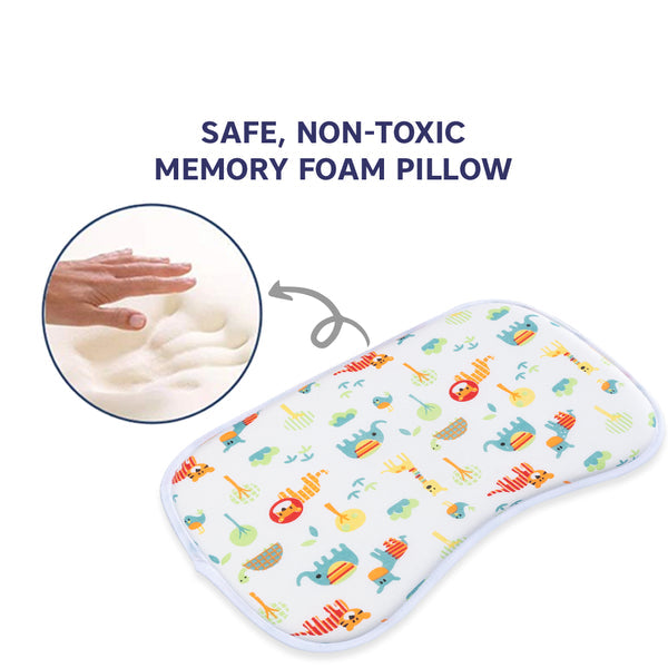 Hopop Soft Memory Foam Baby Head Shaping Pillow - Jungle